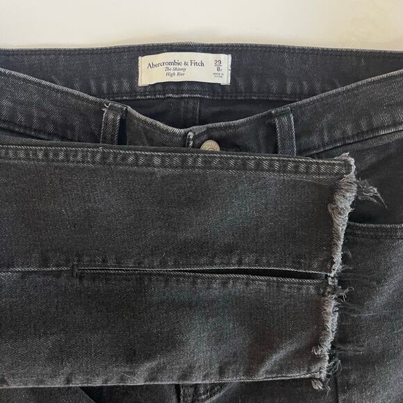 Abercrombie High Rise The Skinny Jean Split Hem Cutoff - Size 29/8 - Picture 5 of 6